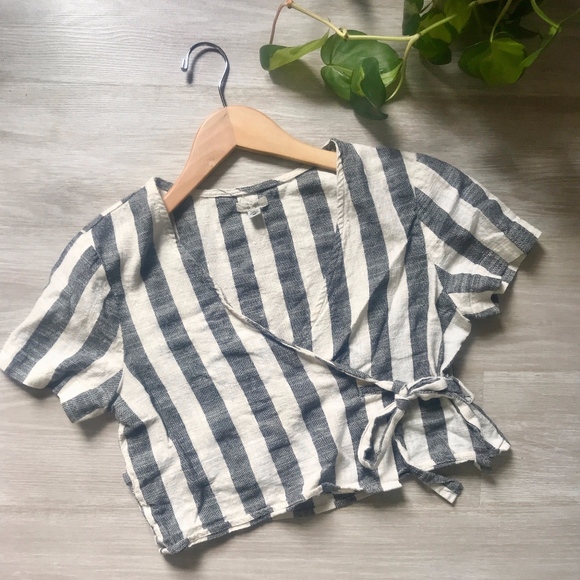 Urban Outfitters Tops - UO | Striped Wrap Shirt